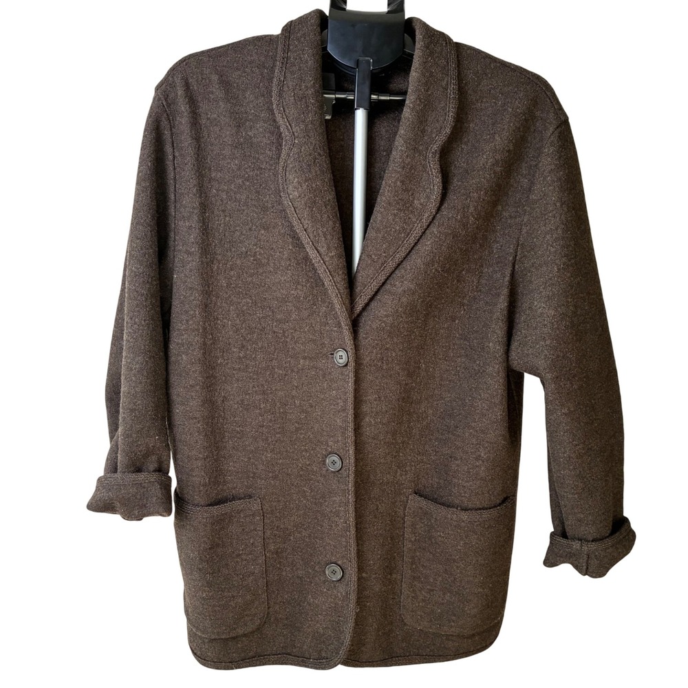 LIMITED London Paris New York Womens Brown Wool Blazer Jacket Size M CHIC SOFT